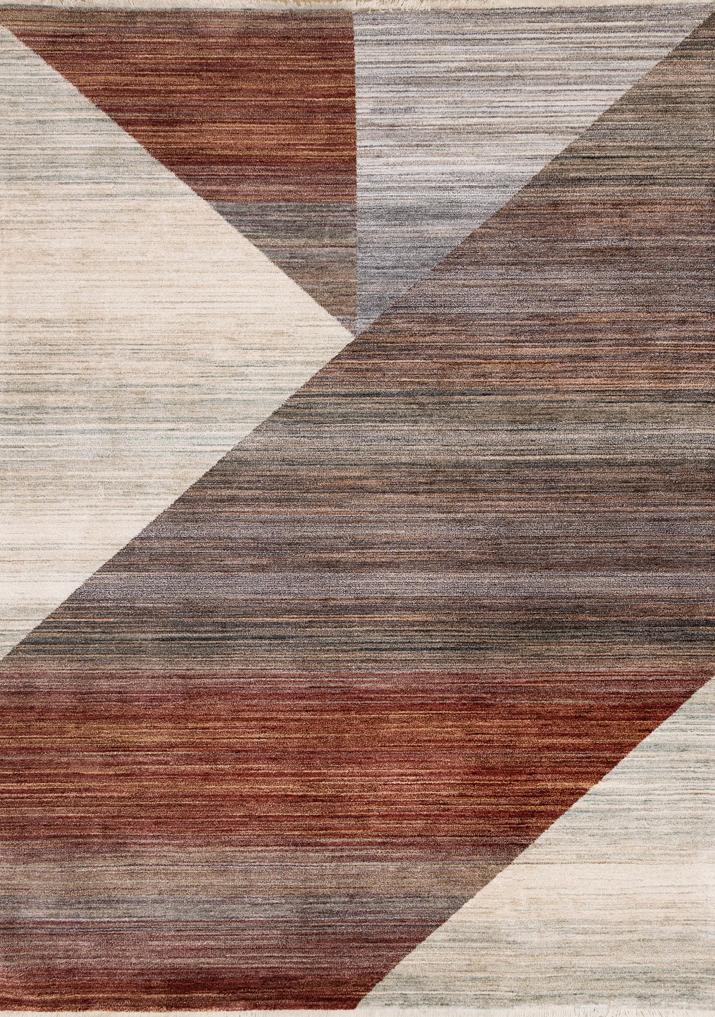 Contemporary Distressed Geometric White Area Rug