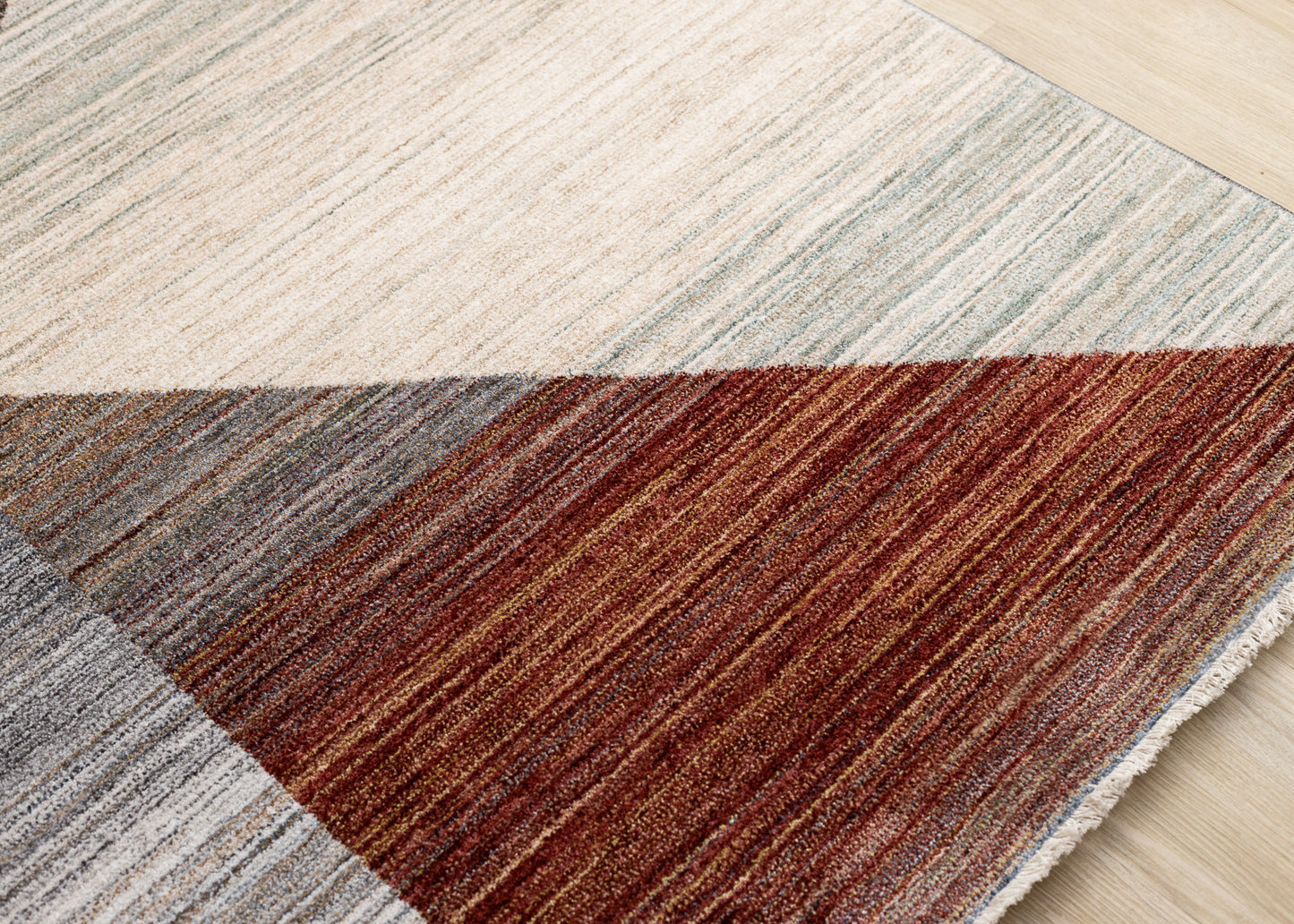 Contemporary Distressed Geometric White Area Rug