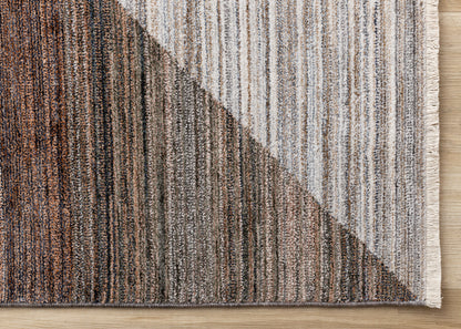 Contemporary Distressed Geometric White Area Rug