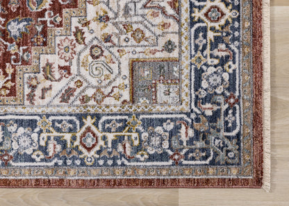 Classic Traditional Border Red Area Rug-5