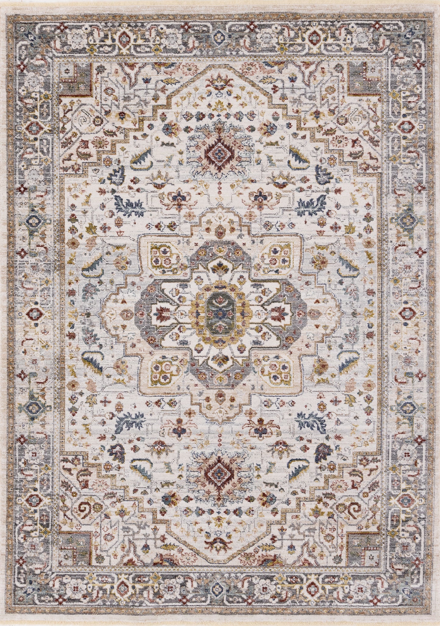Classic Traditional Border Cream Area Rug