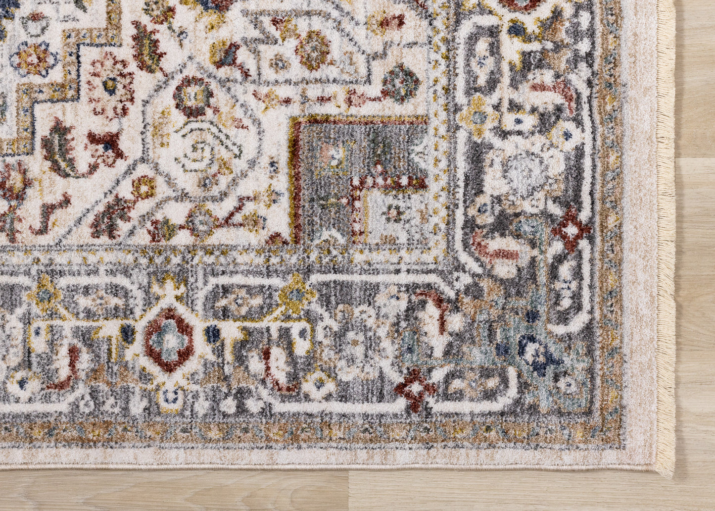 Classic Traditional Border Cream Area Rug