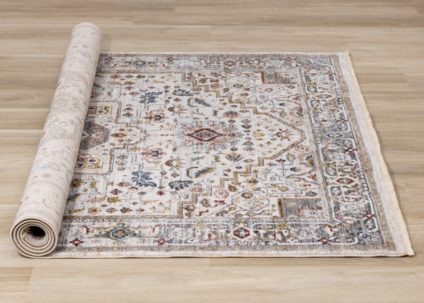 Classic Traditional Border Cream Area Rug