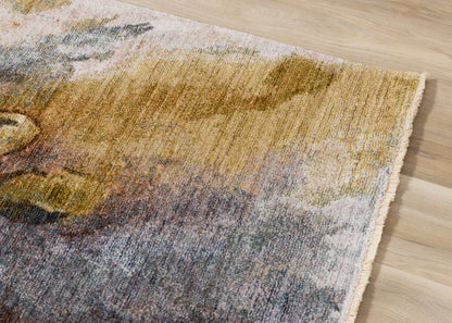 Contemporary Botanical Organic Cream Area Rug