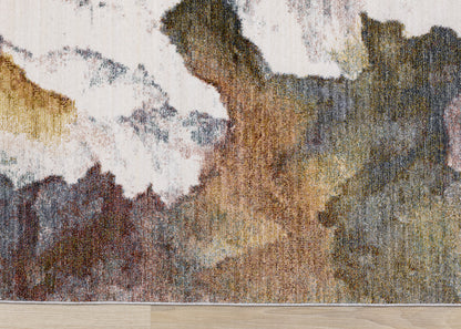 Contemporary Botanical Organic Cream Area Rug