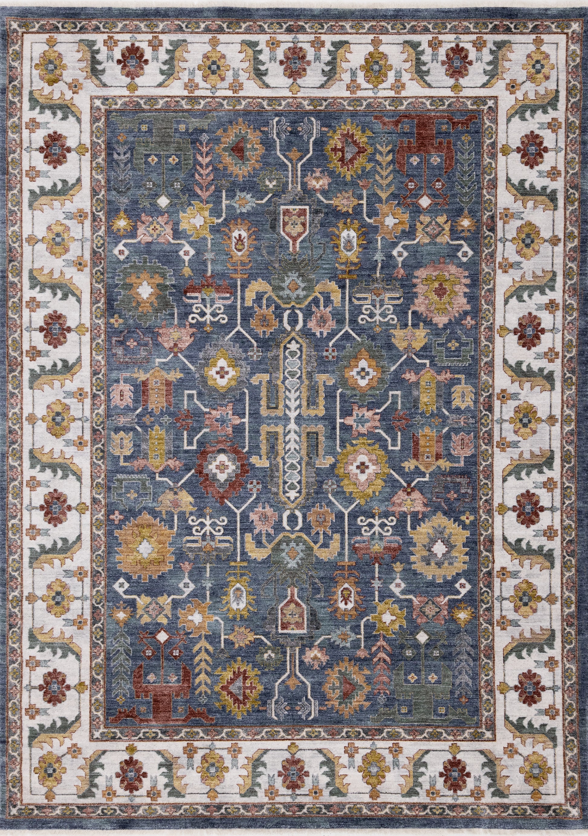 Classic Traditional Classic Blue Area Rug-1