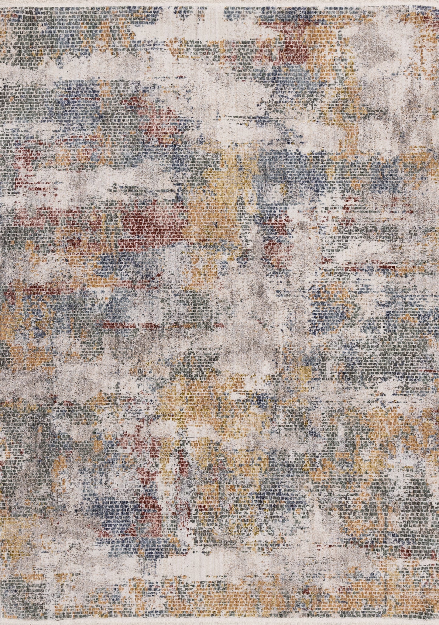 Contemporary Distressed Organic Cream Area Rug