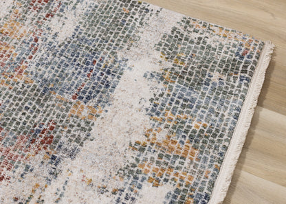 Contemporary Distressed Organic Cream Area Rug