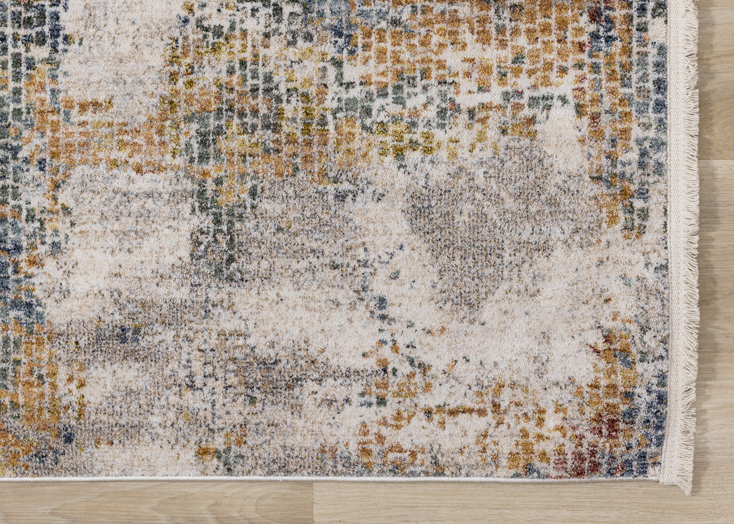 Contemporary Distressed Organic Cream Area Rug