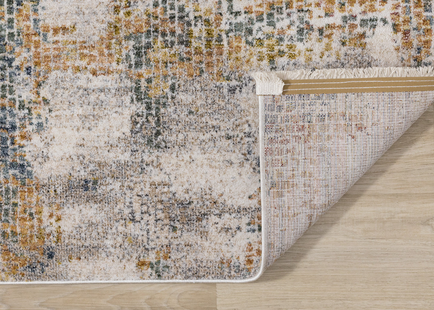 Contemporary Distressed Organic Cream Area Rug