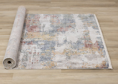 Contemporary Distressed Organic Cream Area Rug