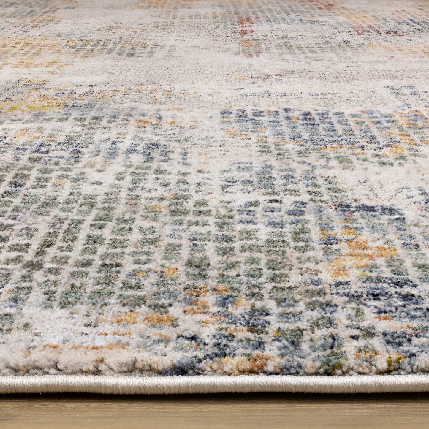 Contemporary Distressed Organic Cream Area Rug