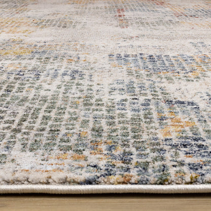 Contemporary Distressed Organic Cream Area Rug