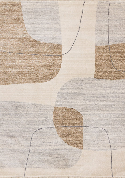 Contemporary Geometric Cream Area Rug