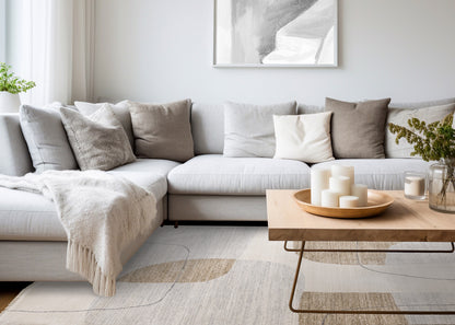 Contemporary Geometric Cream Area Rug-3