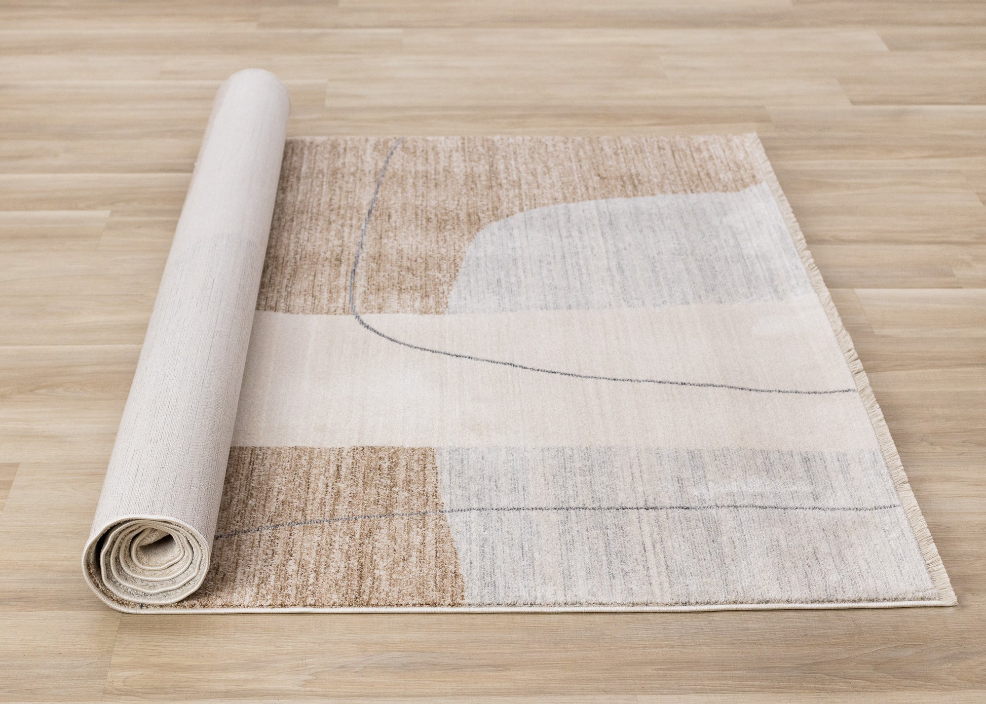 Contemporary Geometric Cream Area Rug-7