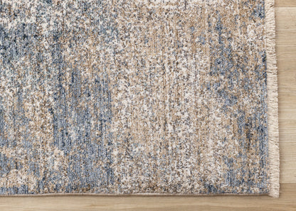 Contemporary Distressed Geometric Beige Area Rug