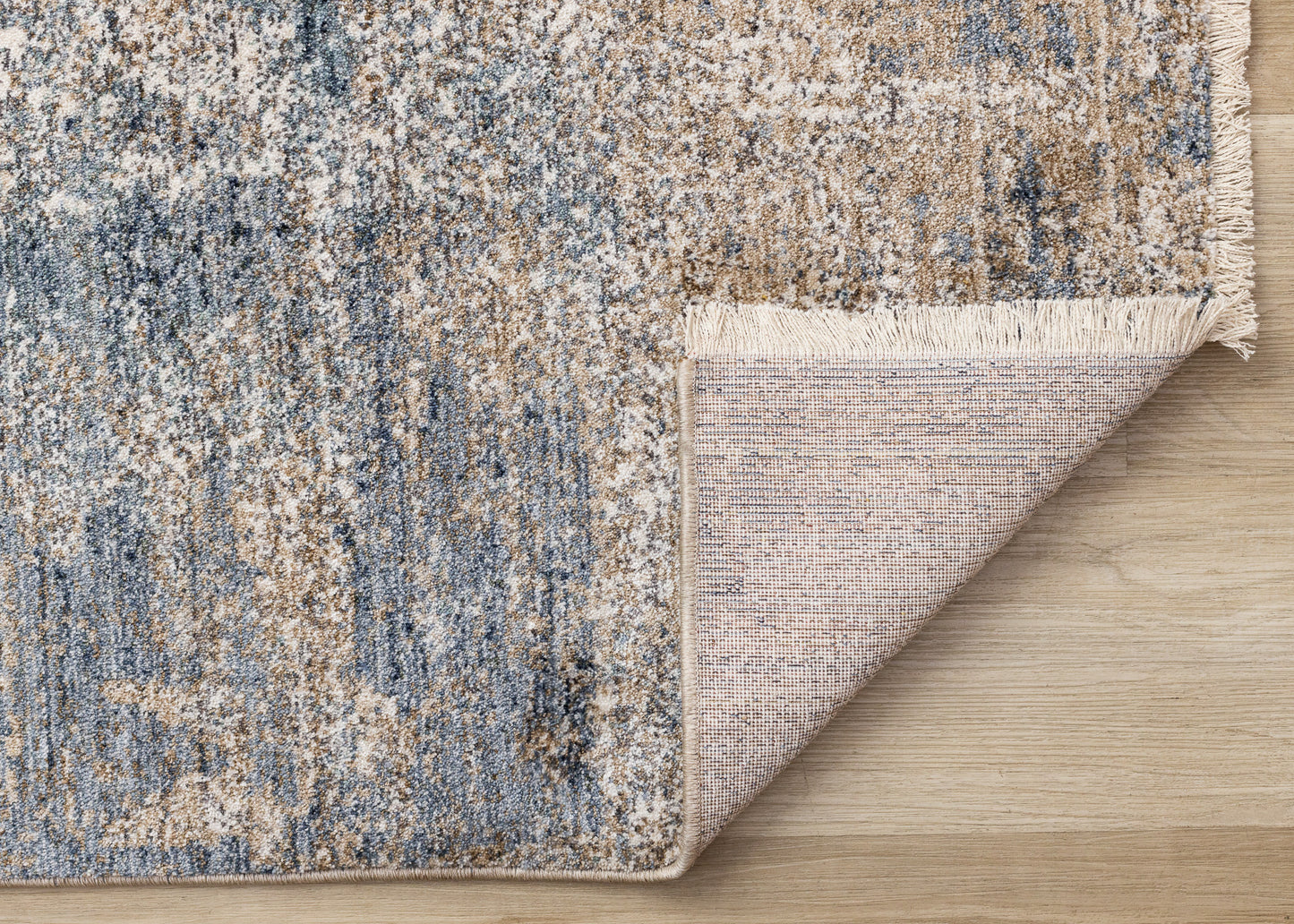 Contemporary Distressed Geometric Beige Area Rug