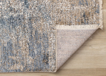 Contemporary Distressed Geometric Beige Area Rug