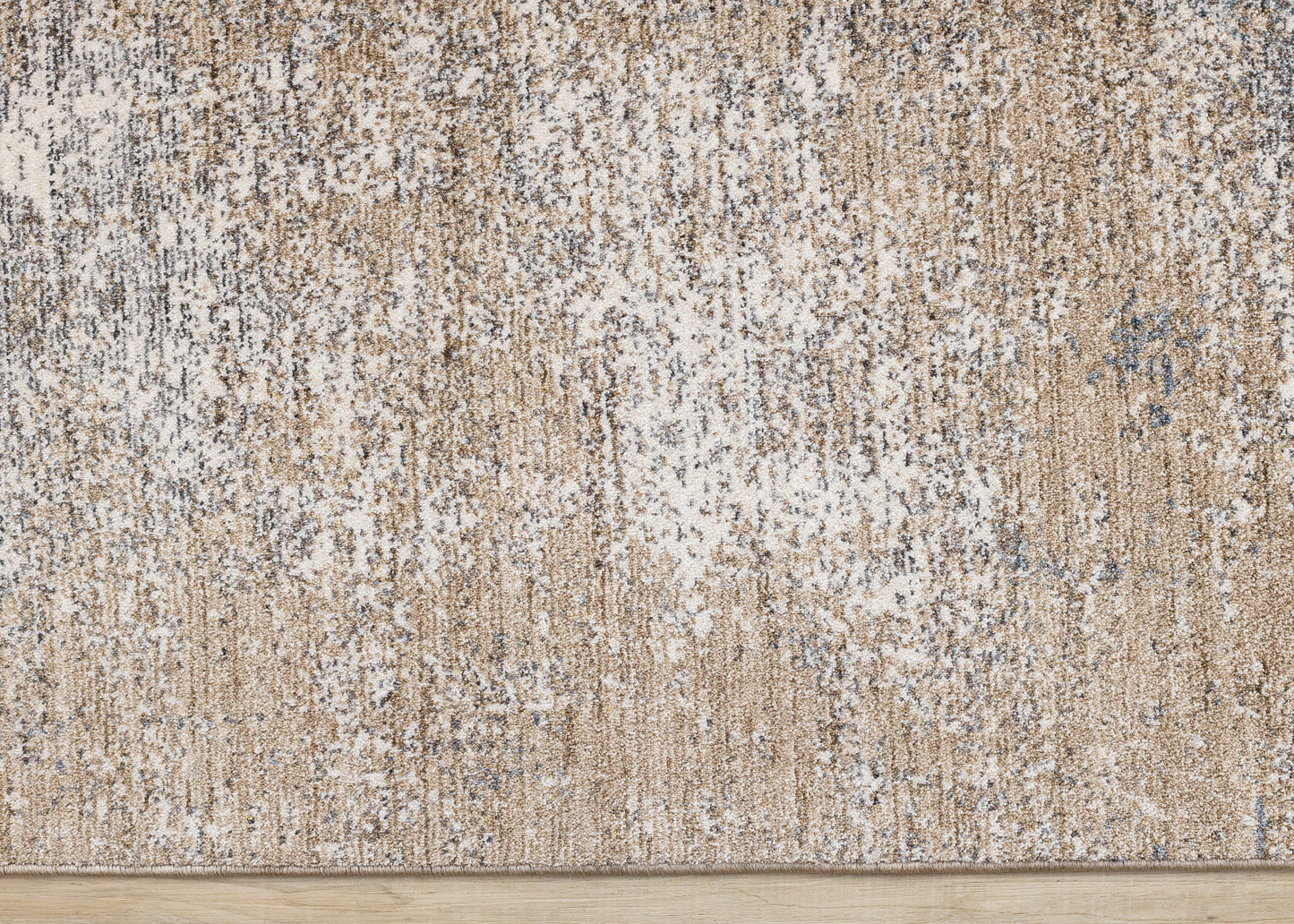 Contemporary Distressed Geometric Beige Area Rug