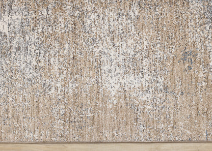 Contemporary Distressed Geometric Beige Area Rug