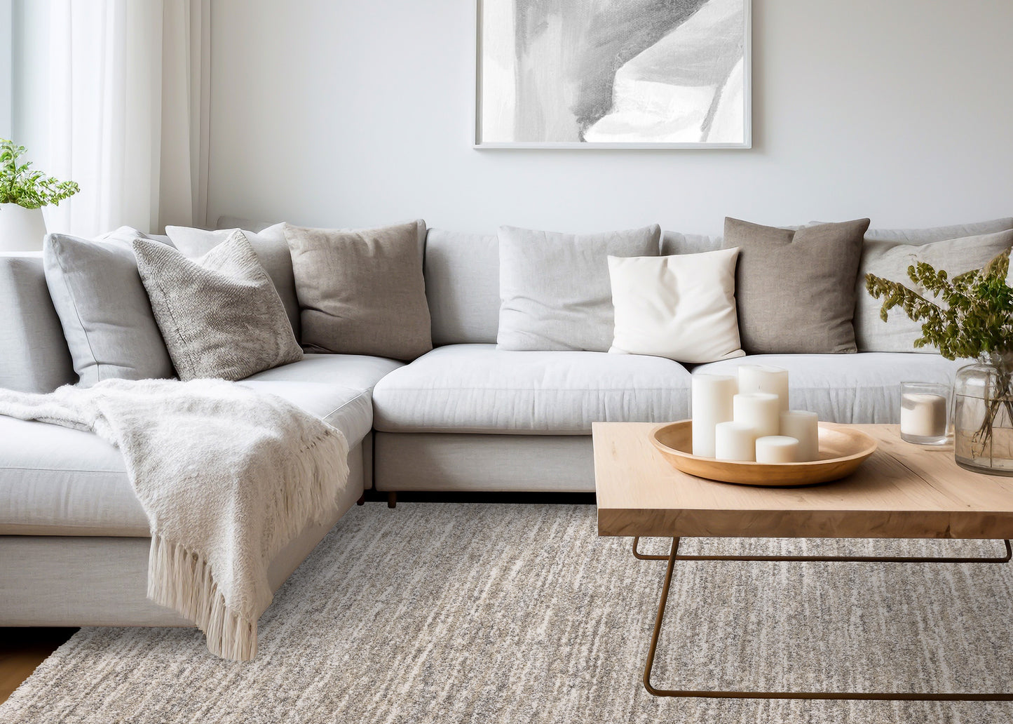 Contemporary Distressed Grey Area Rug