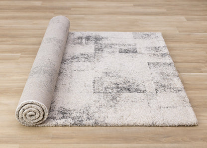 Contemporary Distressed White Area Rug