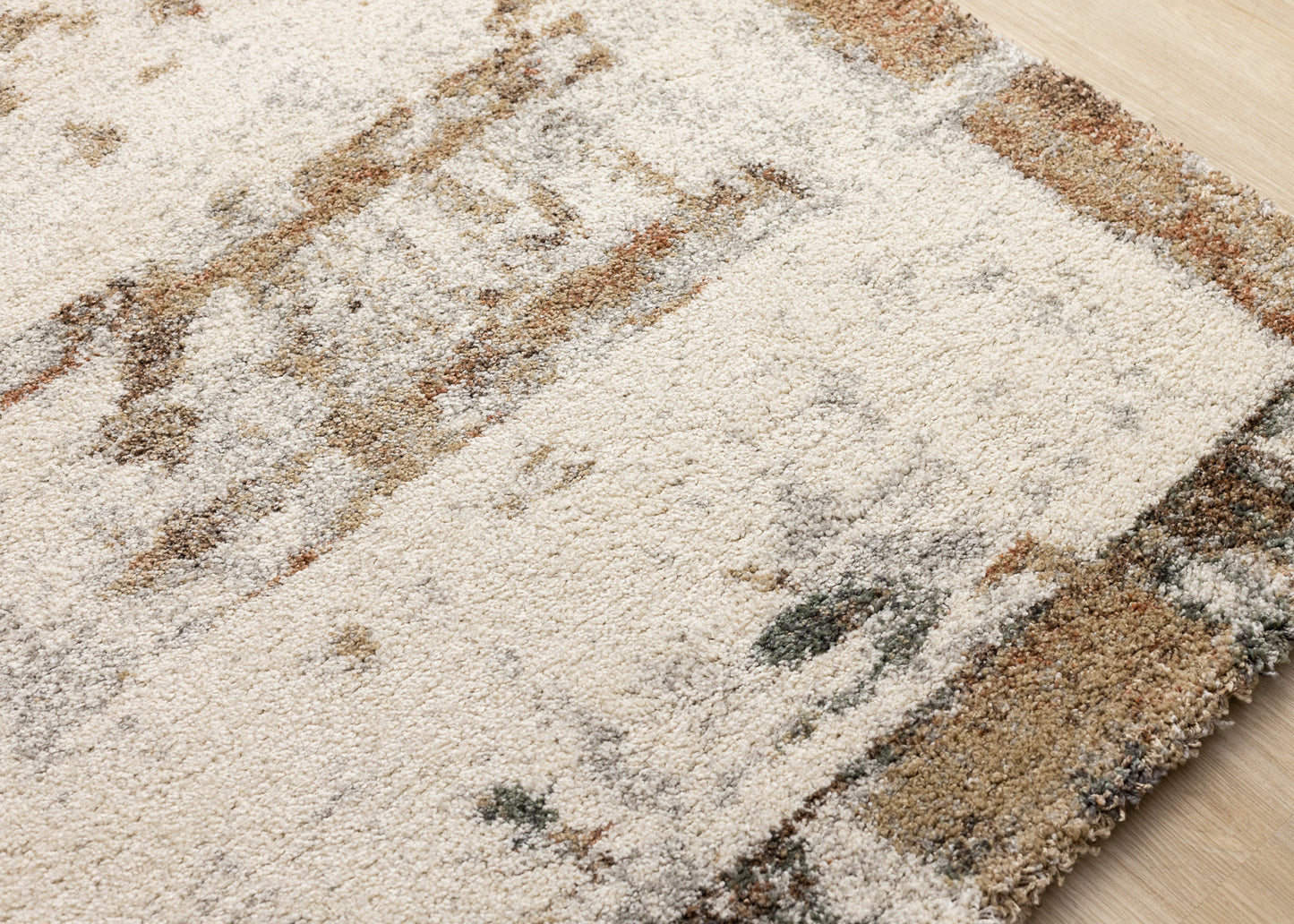 Contemporary Distressed White Area Rug