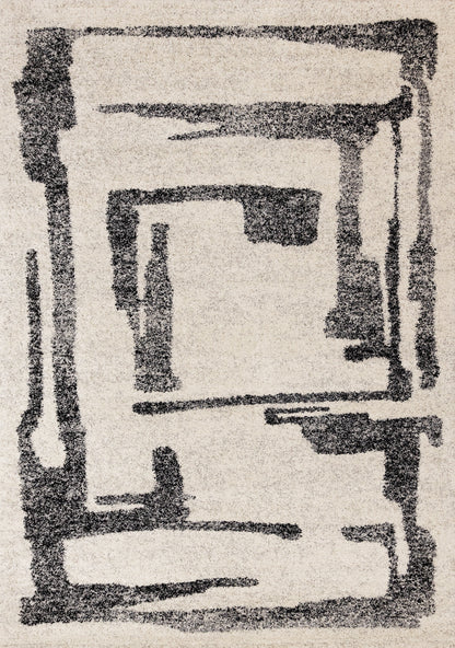 Contemporary Distressed White Area Rug