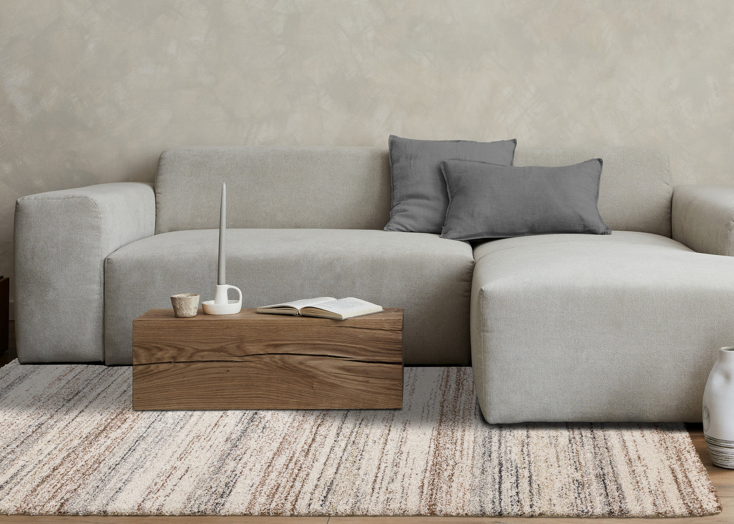 Contemporary Distressed White Area Rug