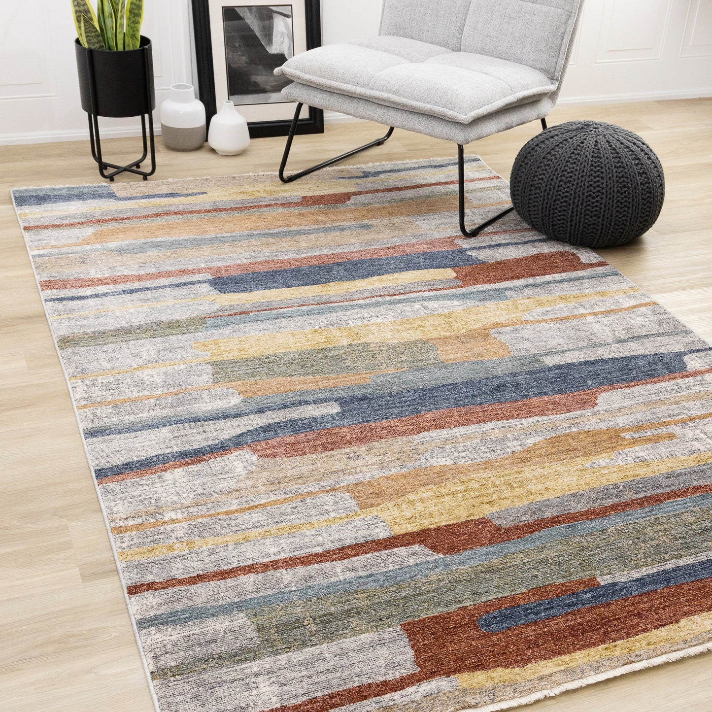 Contemporary Organic Grey Area Rug-2