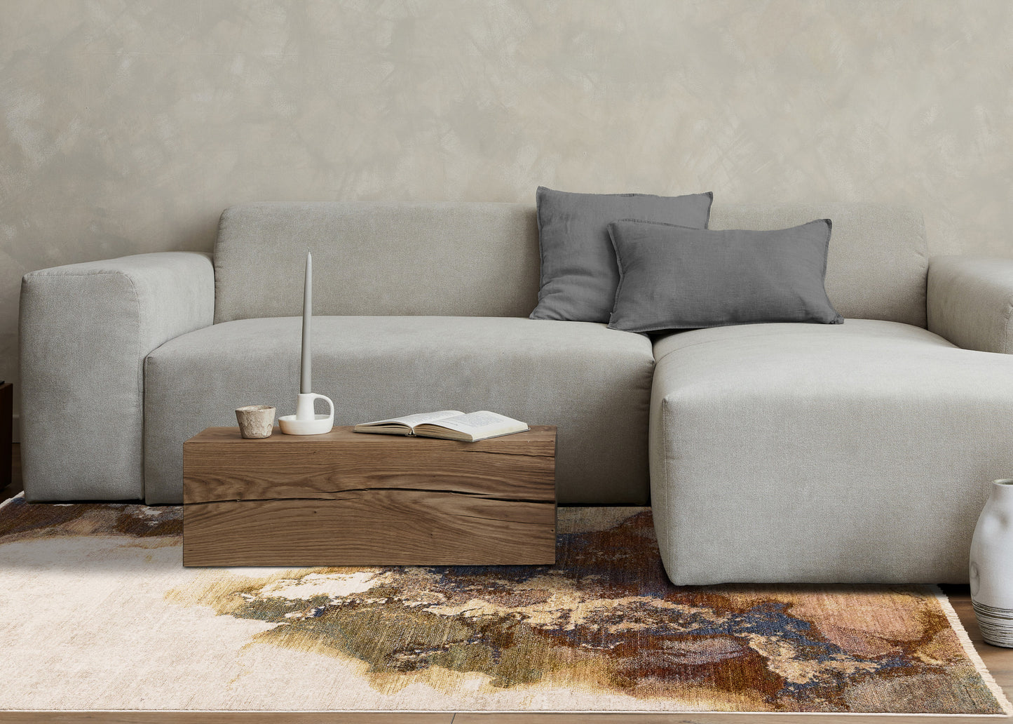 Contemporary Organic Beige Area Rug