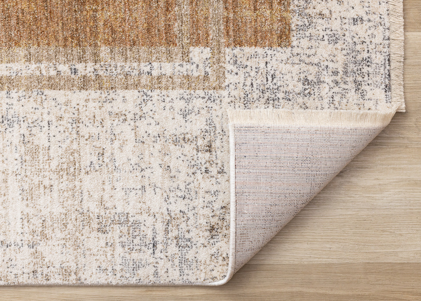 Contemporary Distressed Geometric White Area Rug
