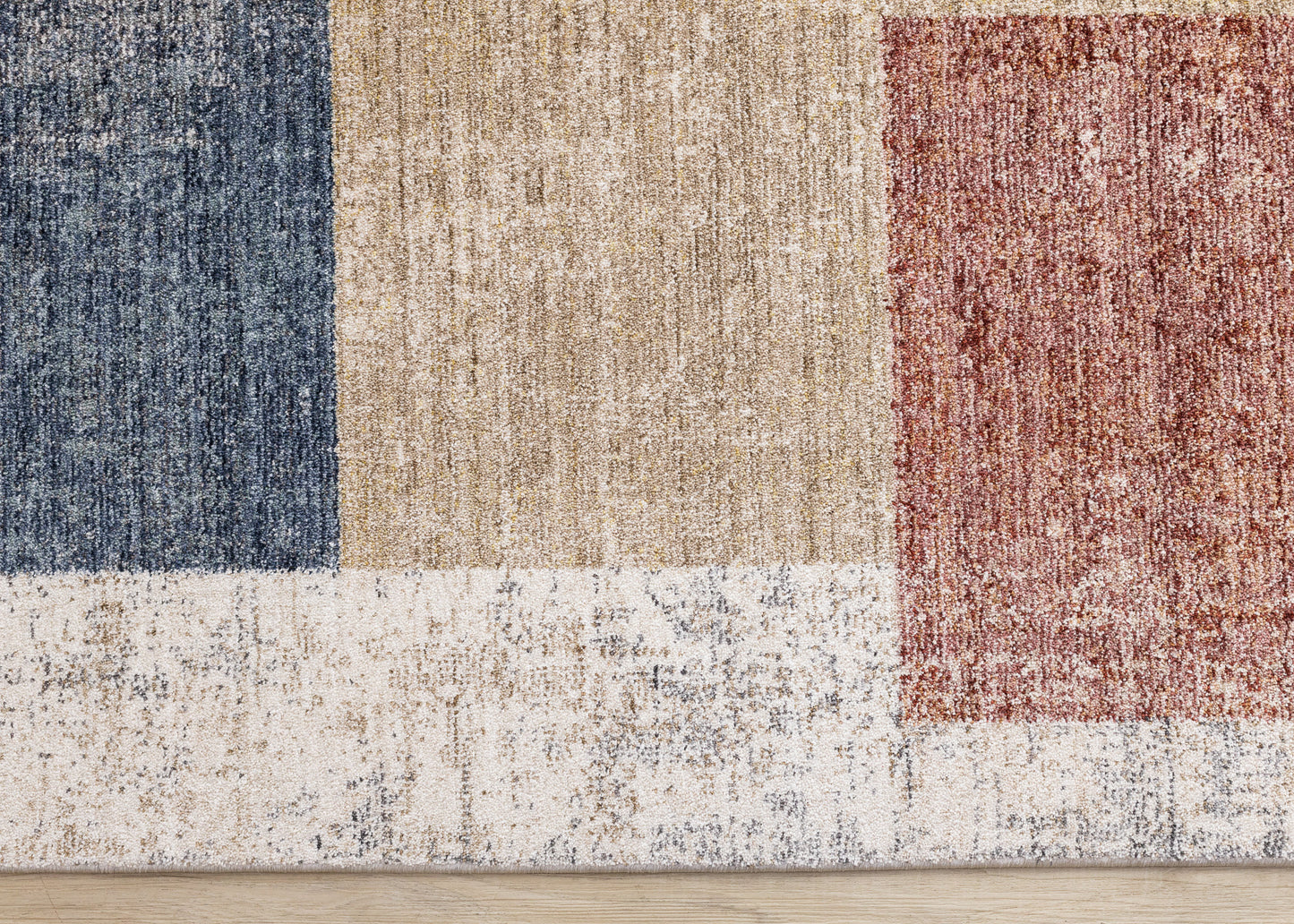 Contemporary Distressed Geometric White Area Rug