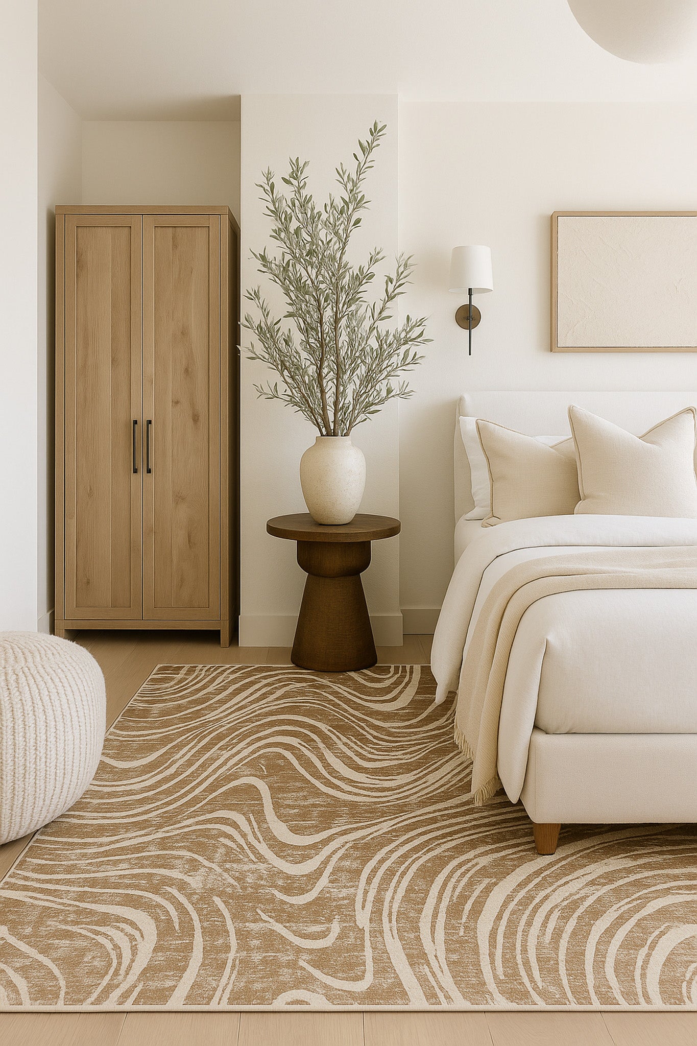 Nagisa Abstract Modern Beige and Brown Indoor Rug