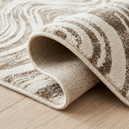Alfombra costera abstracta Nomad beige