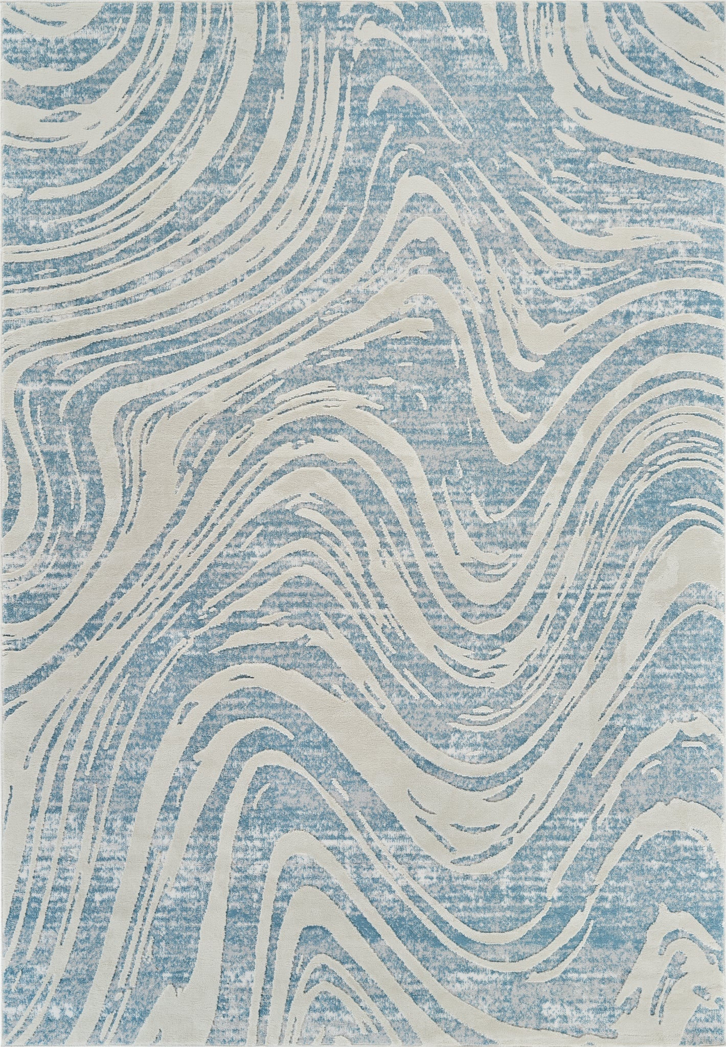 Nagisa Abstract Modern Blue and Beige Indoor Rug-3