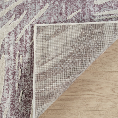 Kaze Abstract Modern Purple and Beige Indoor Rug