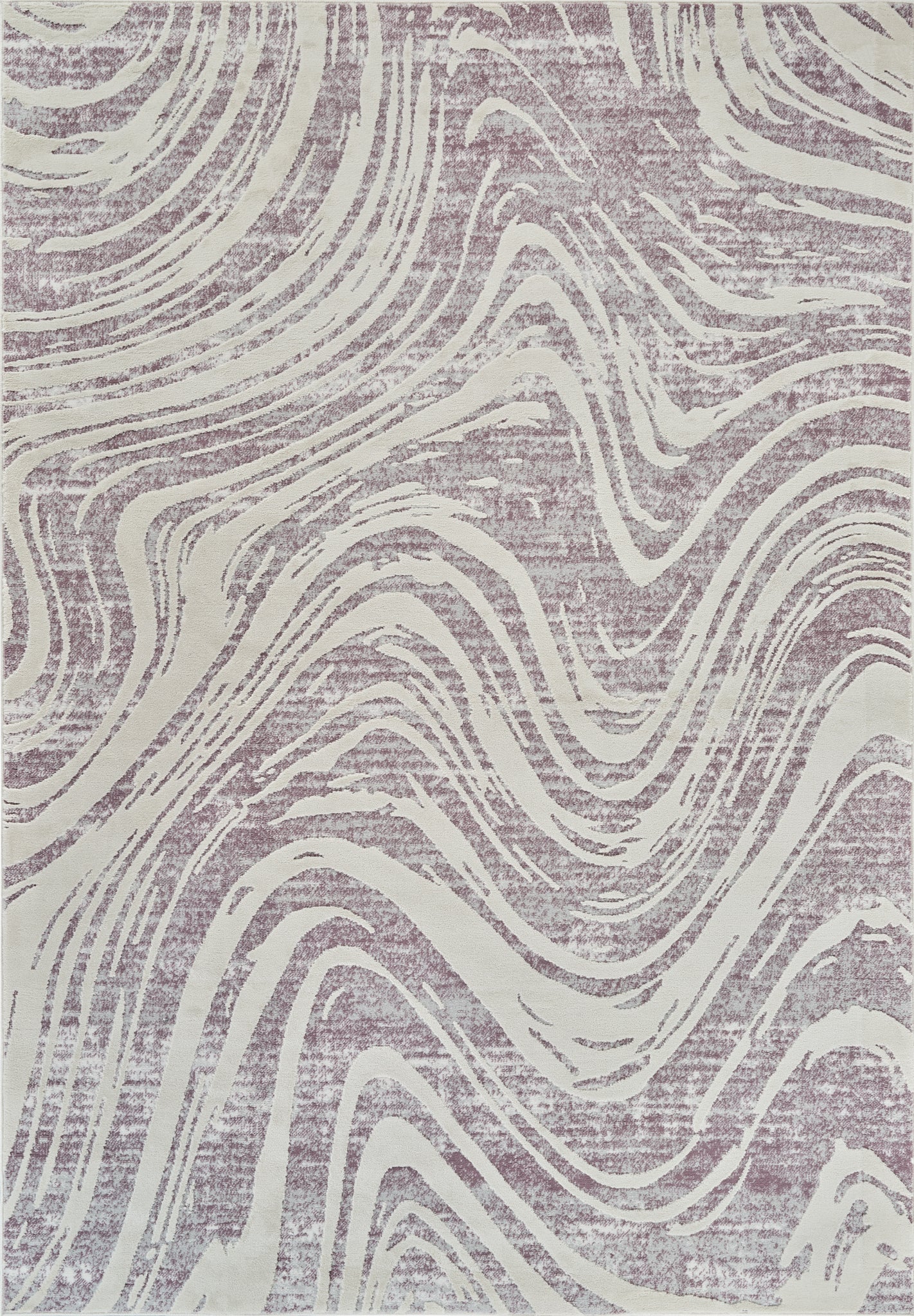 Kaze Abstract Modern Purple and Beige Indoor Rug