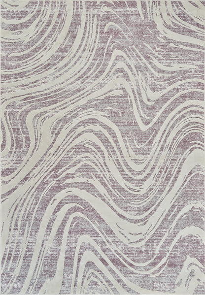 Kaze Abstract Modern Purple and Beige Indoor Rug