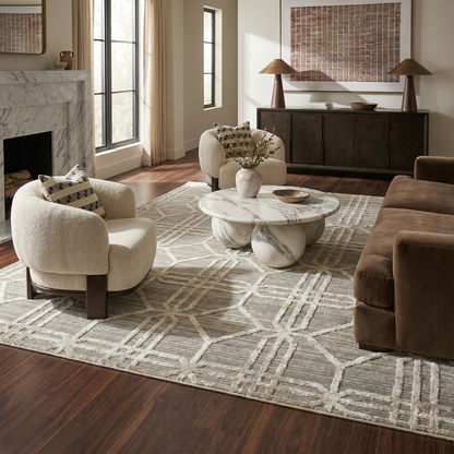 Alfombra beige moderna abstracta Nomad