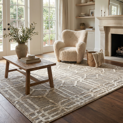 Alfombra beige moderna abstracta Nomad