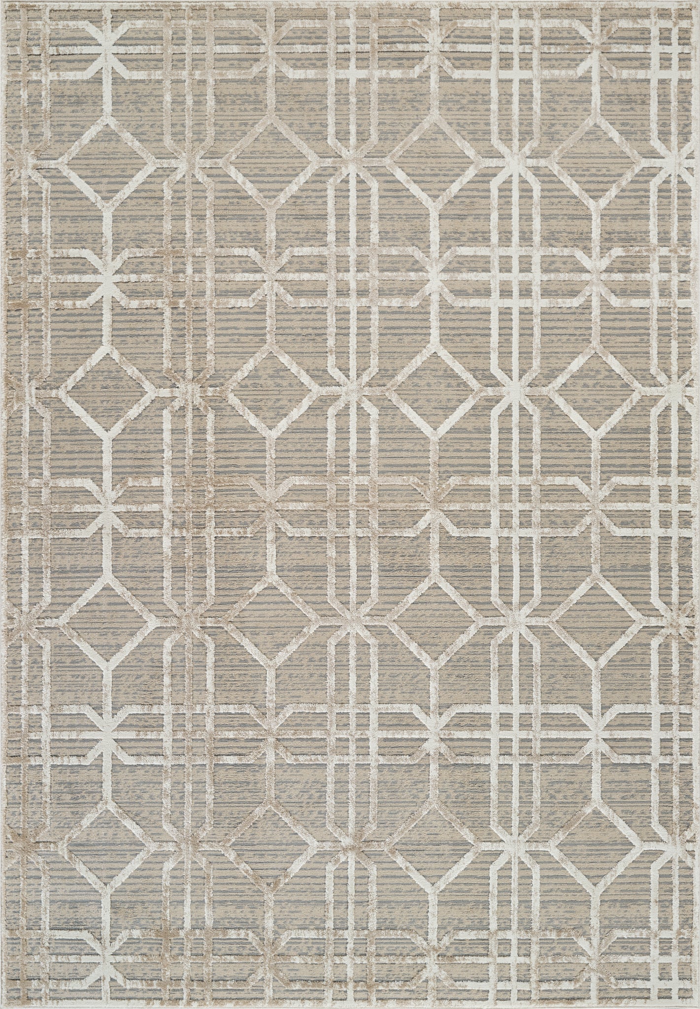 Kiona Trellis Modern Beige and Brown Indoor Rug