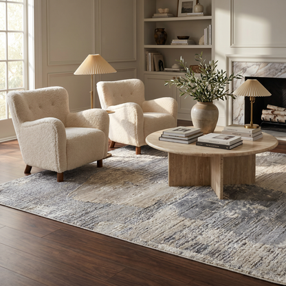 Atlas Abstract Contemporary Cream Indoor Rug