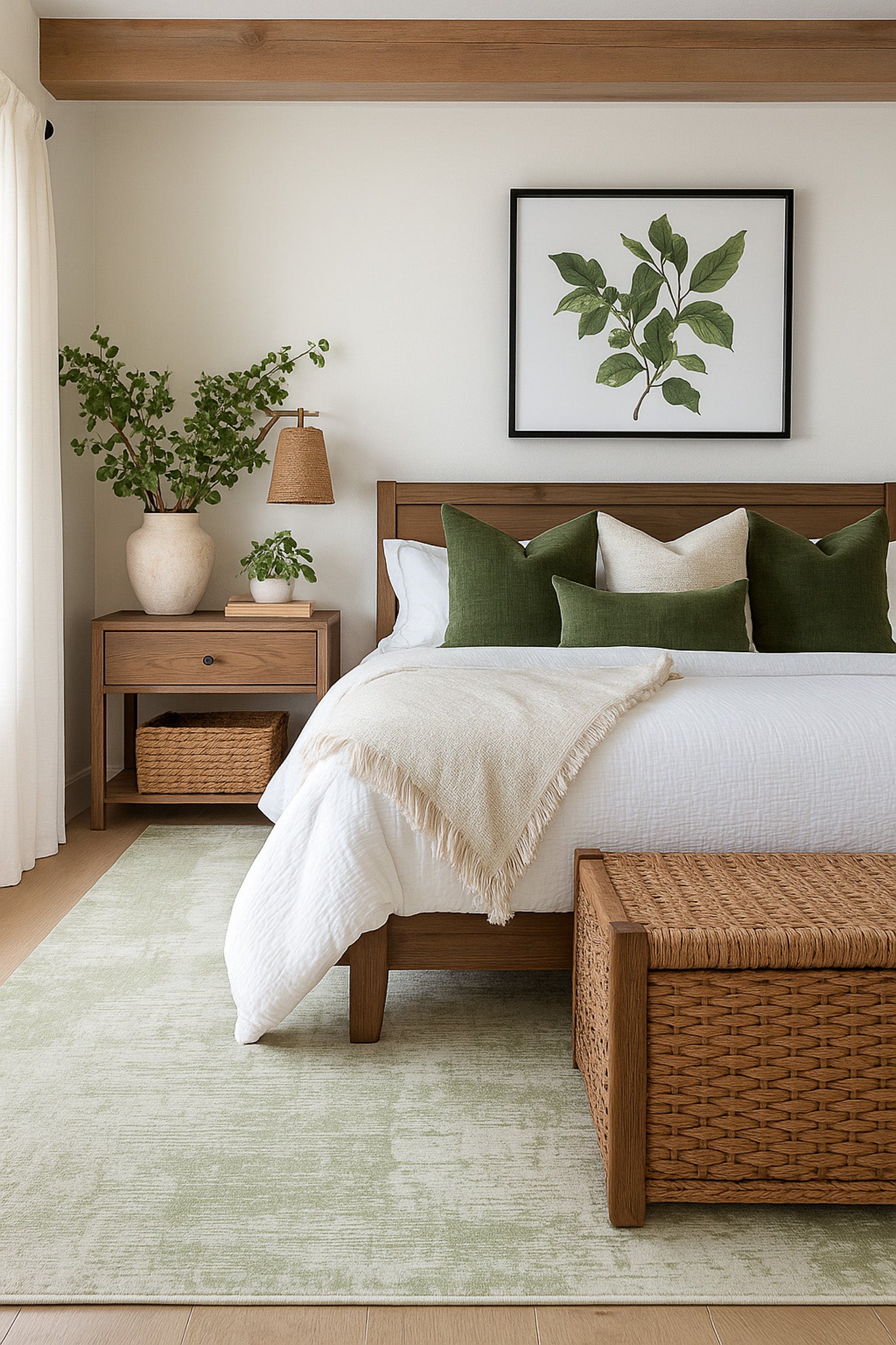 Atlas Abstract Patchwork Modern Green and Beige Indoor Rug