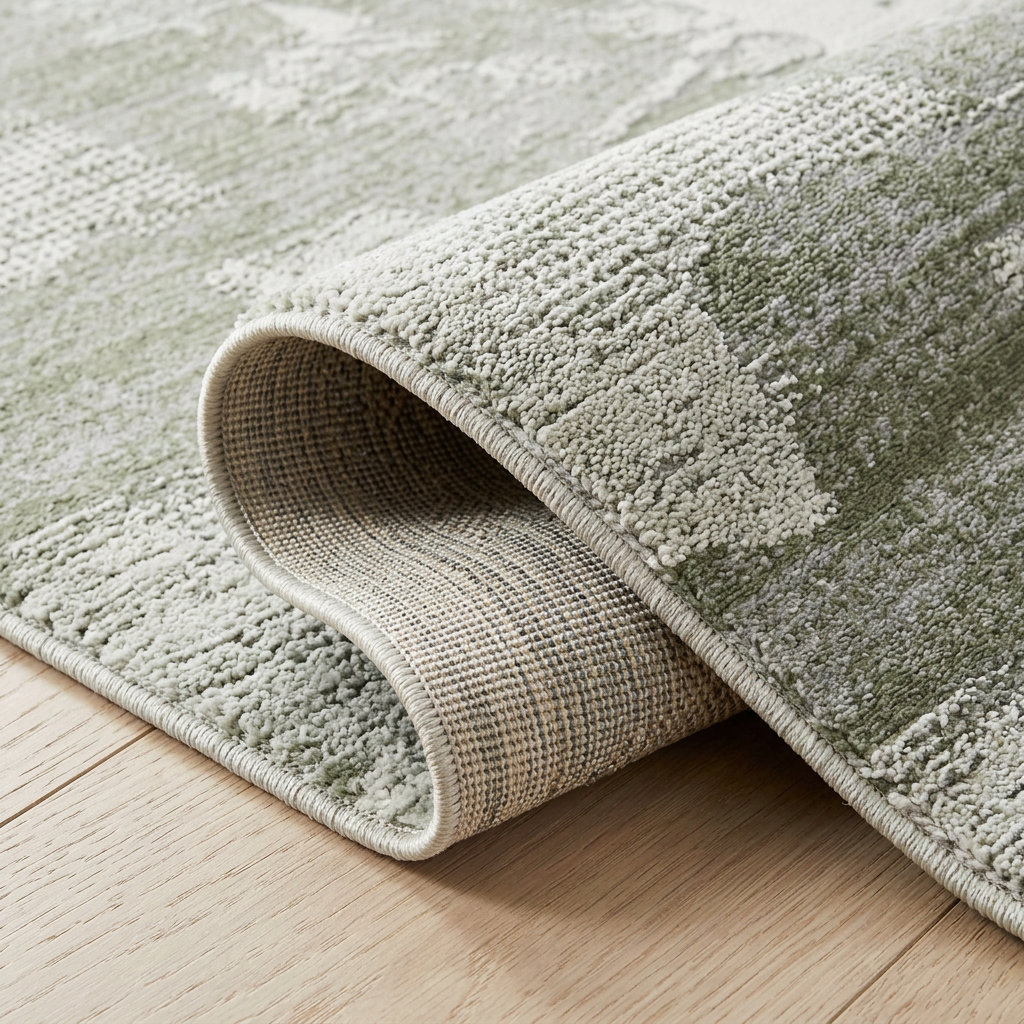 Atlas Abstract Patchwork Modern Green and Beige Indoor Rug