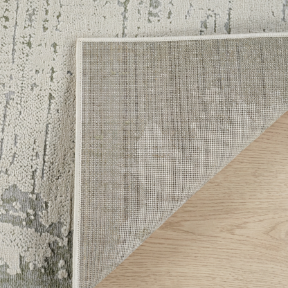 Atlas Abstract Patchwork Modern Green and Beige Indoor Rug