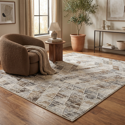 Alfombra beige moderna abstracta Nomad