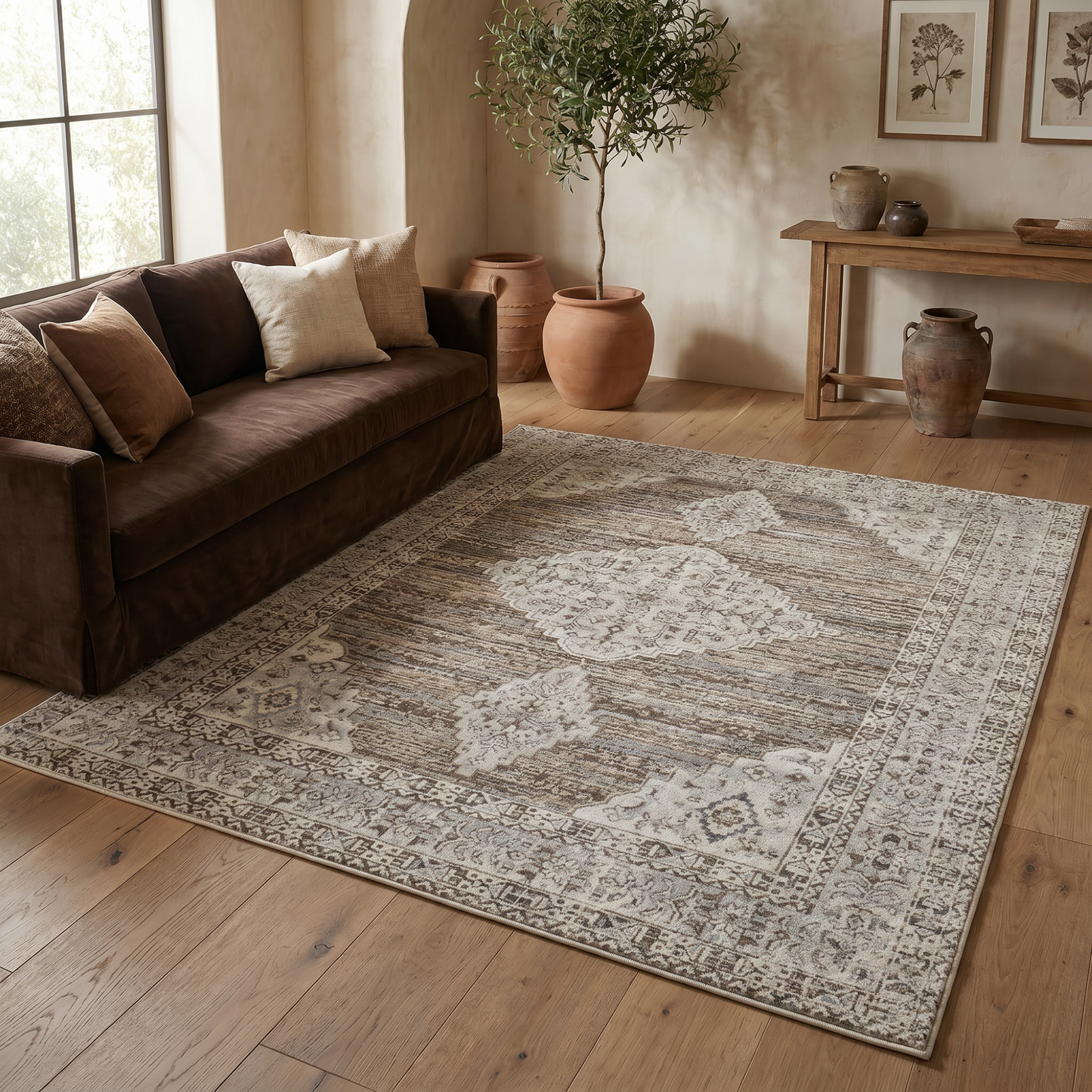 Alfombra Nomad Vintage beige desgastada