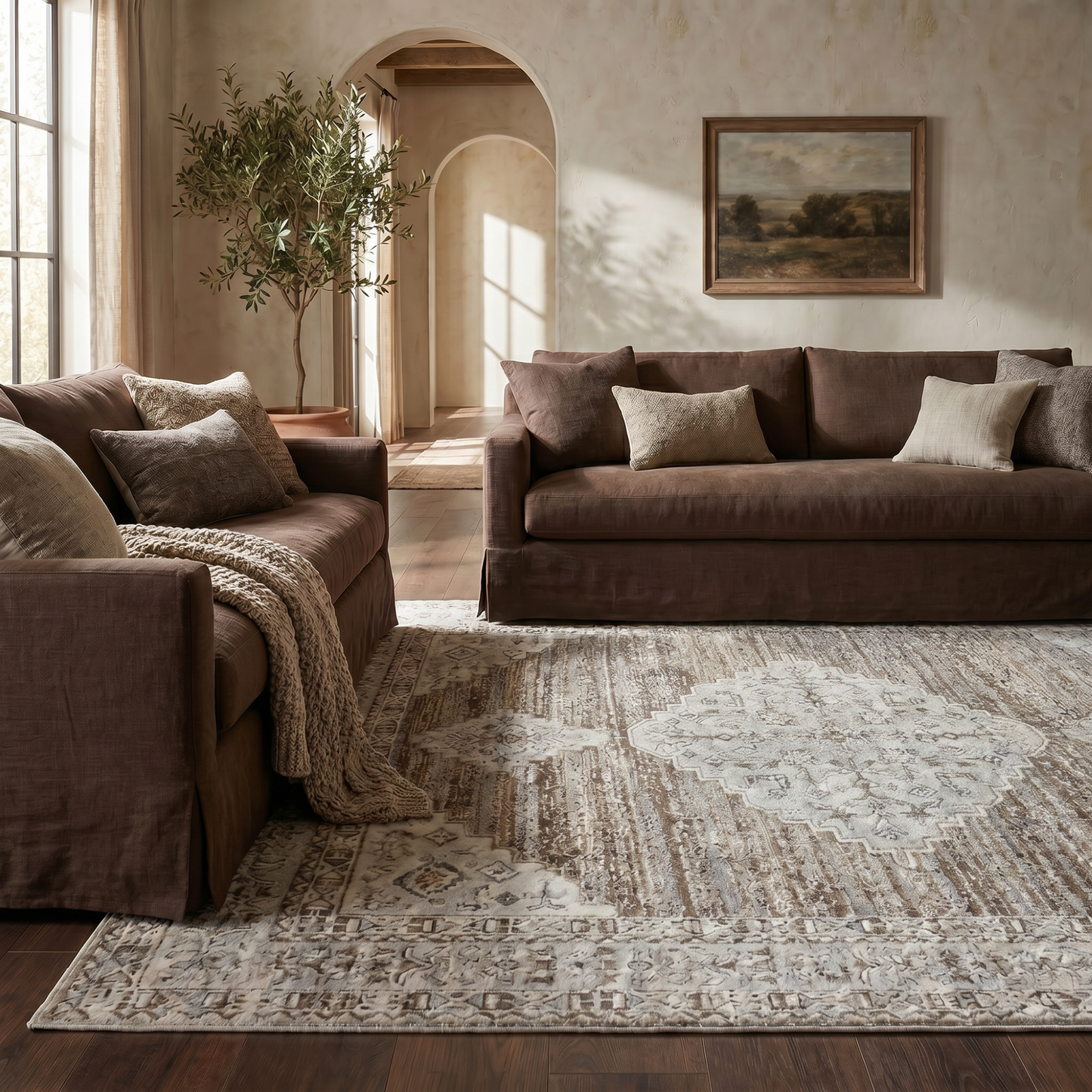 Alfombra Nomad Vintage beige desgastada